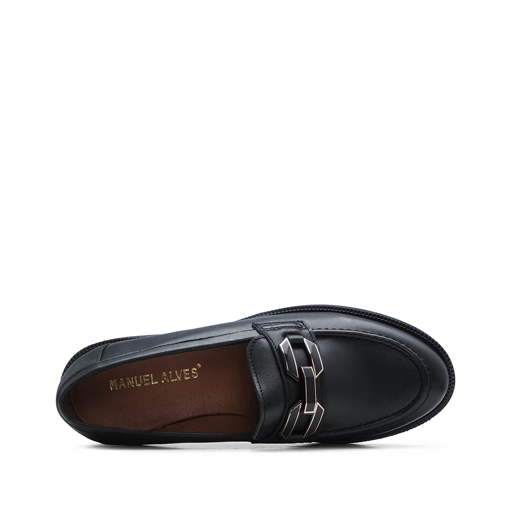Sapato Mocassim Mulher Pele Preto - Image 4