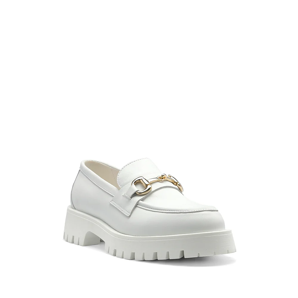 Sapato Mocassim Mulher Pele Branco - Image 3