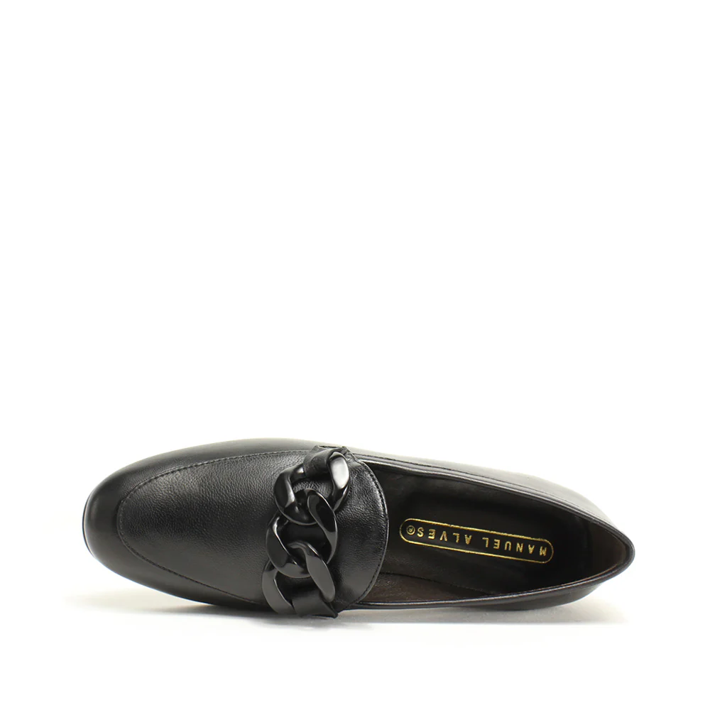 Sapato Mocassim Mulher Pele Preto - Image 3
