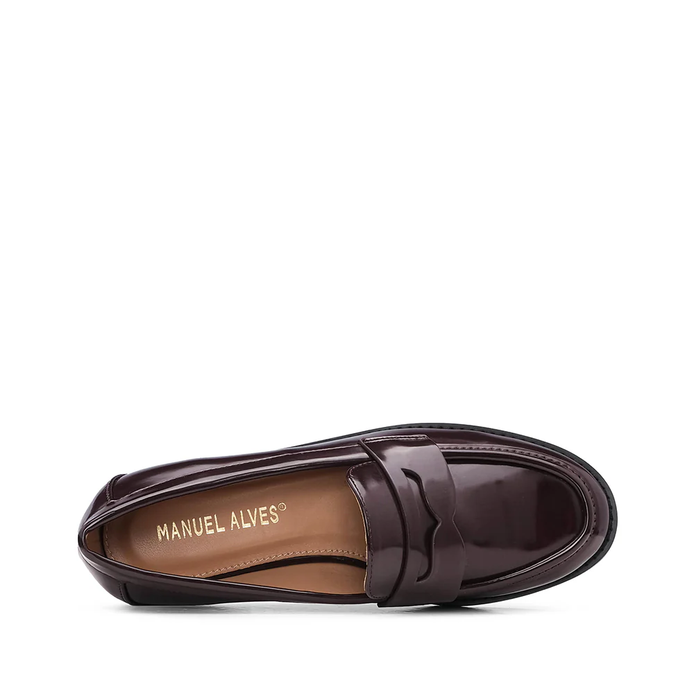 Sapato Mocassim Mulher Polido Bordeaux - Image 4
