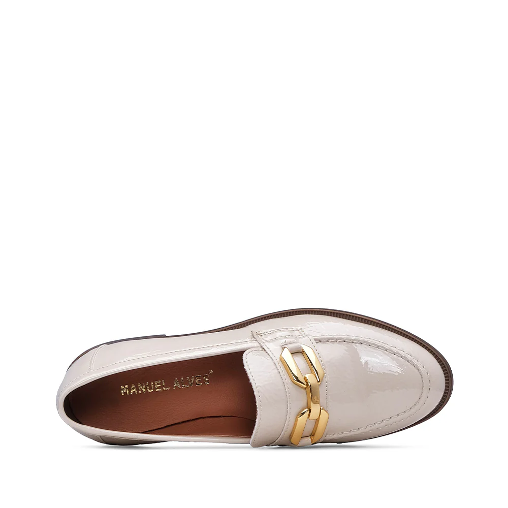 Sapato Mocassim Mulher Verniz Bege - Image 5