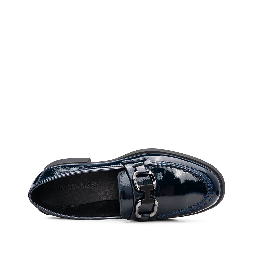 Sapato Mocassim Mulher Verniz Azul - Image 4