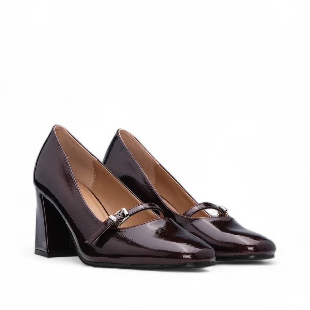 Sapato Salto Alto Mulher Verniz Bordeaux