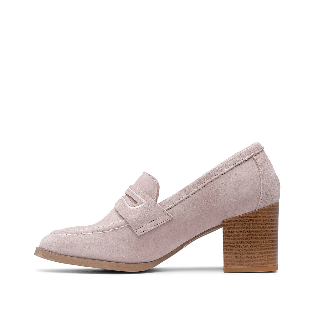 Sapato Salto Médio Mulher Camurça Taupe - Image 2