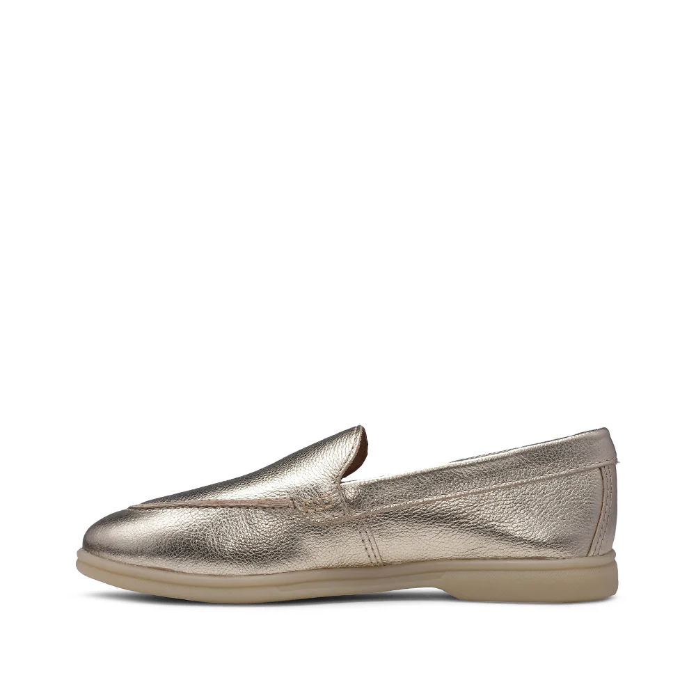 Sapato Salto Raso Mulher Metalizado Dourado - Image 2