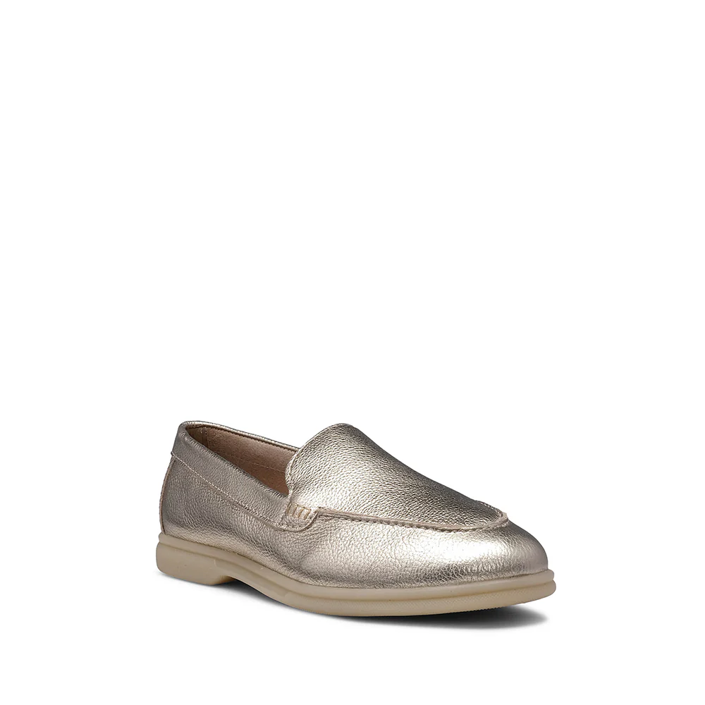 Sapato Salto Raso Mulher Metalizado Dourado - Image 3