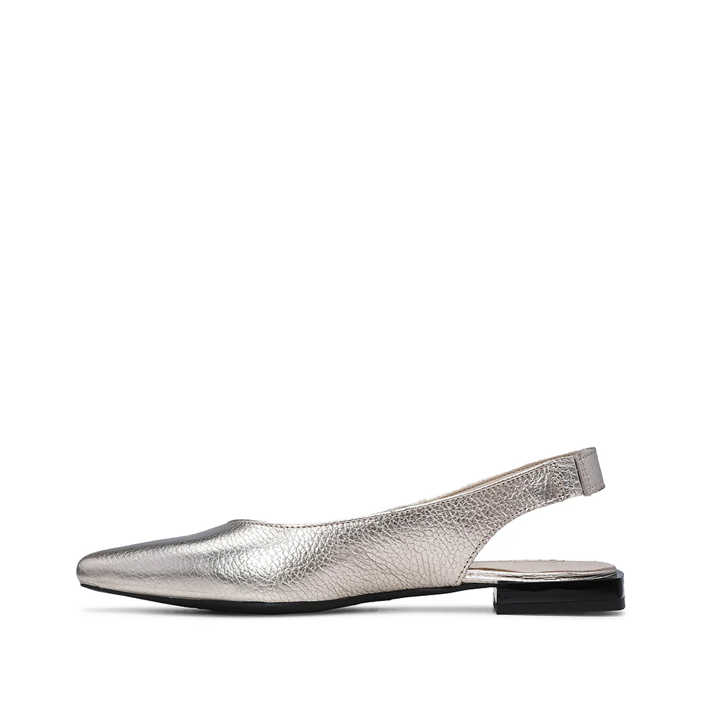 Sapato Salto Raso Mulher Metalizado Dourado - Image 2