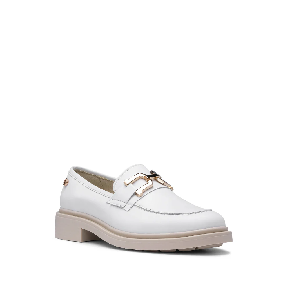 Sapato Salto Raso Mulher Pele Branco - Image 3