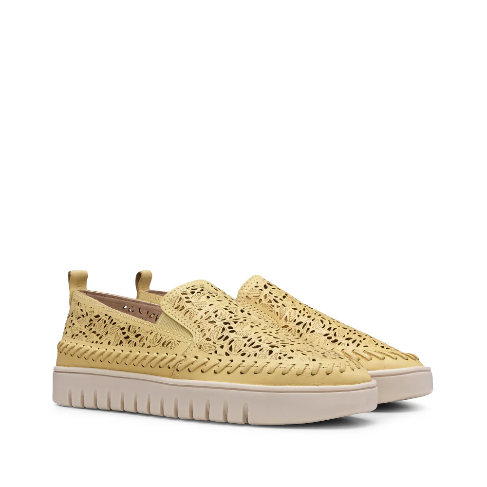 Sapato Salto Raso Mulher Pele Amarelo - Image 2