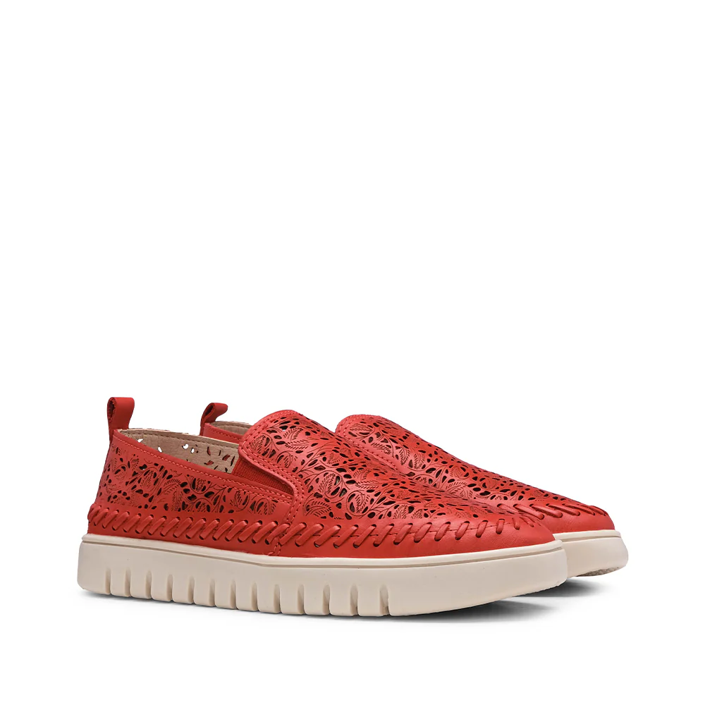 Sapato Salto Raso Mulher Pele Vermelho - Image 2
