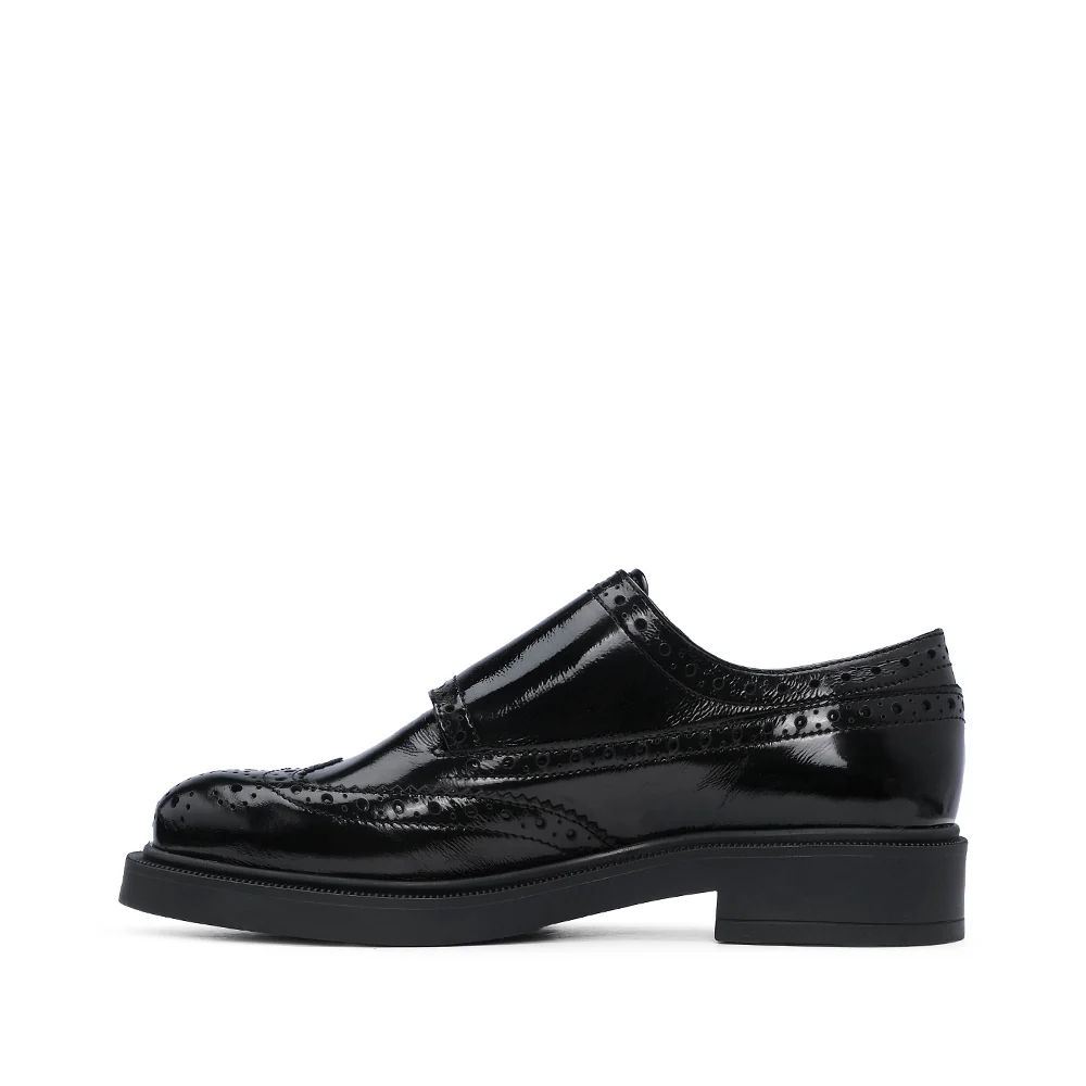 Sapato Salto Raso Oxford Mulher Verniz Preto - Image 2