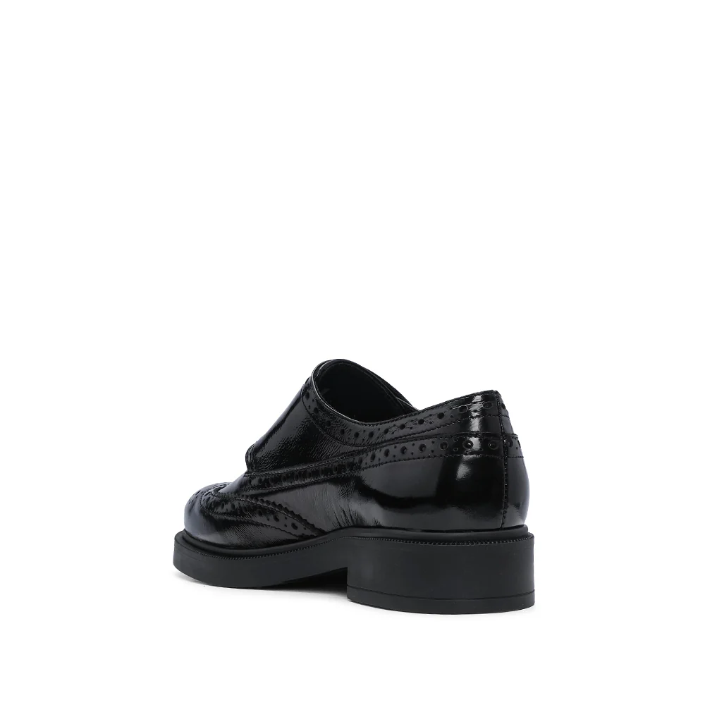 Sapato Salto Raso Oxford Mulher Verniz Preto - Image 4