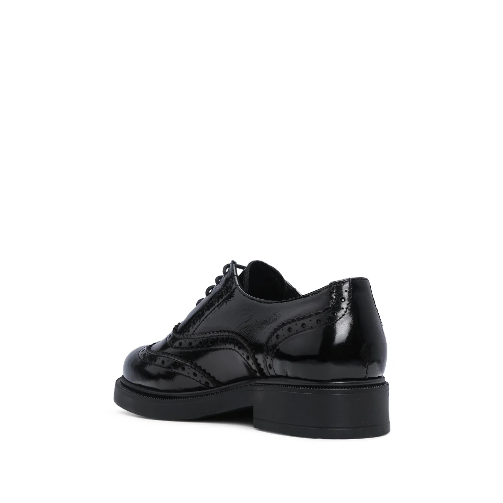 Sapato Salto Raso Oxford Mulher Verniz Preto - Image 4