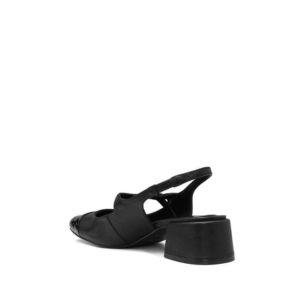 Sapato Slingback Mulher Pele Sintética Preto - Image 4