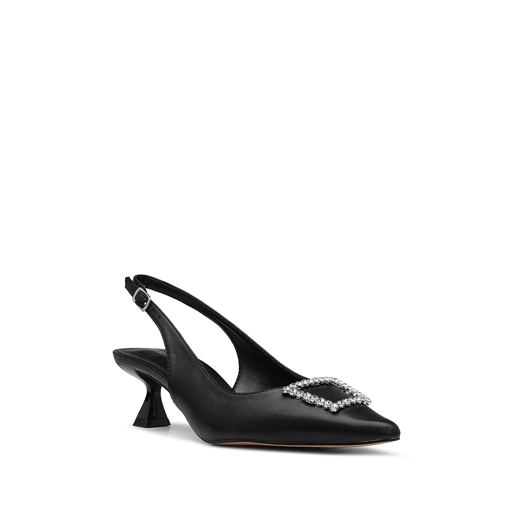 Sapato Slingback Mulher Pele Sintética Preto - Image 3
