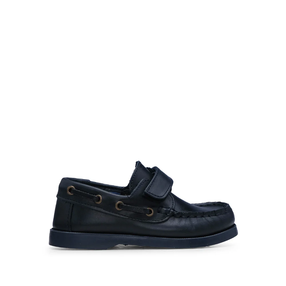 Sapato Vela Criança Pele Azul Marinho