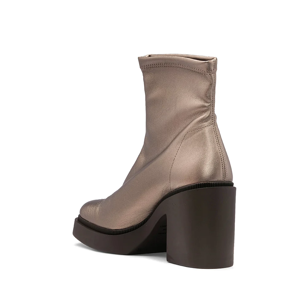 Botim Salto Alto Mulher Pele Bronze - Image 4