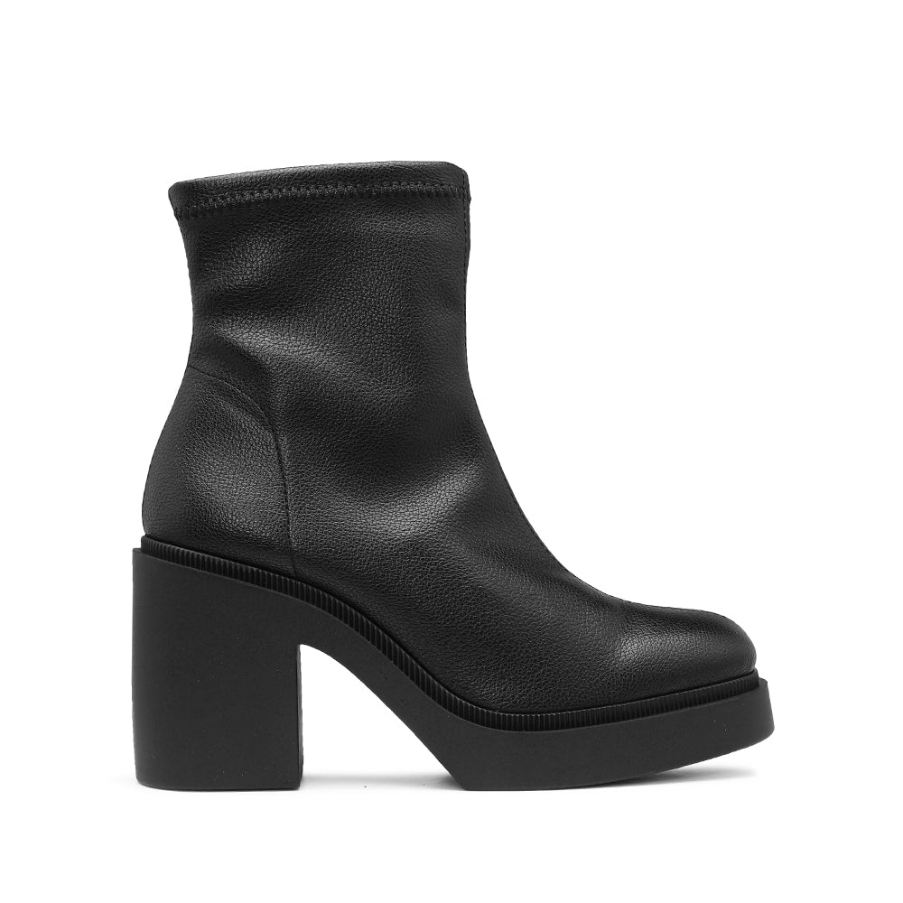 Botim Salto Alto Mulher Pele Preto