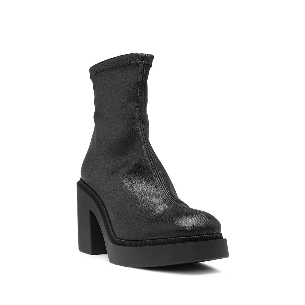 Botim Salto Alto Mulher Pele Preto - Image 3