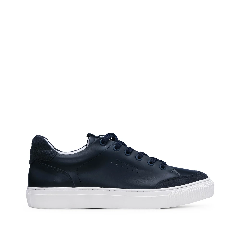 Sapatilha Casual Homem Pele Azul Marinho
