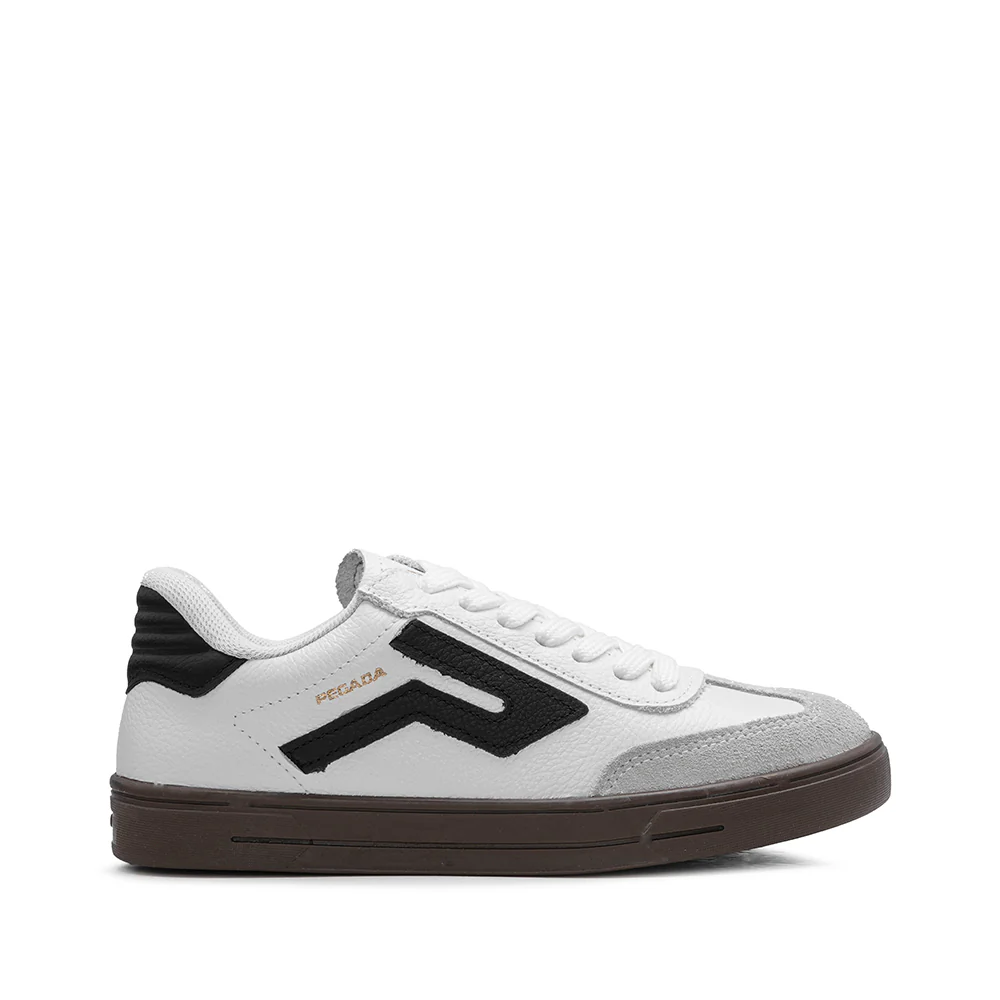 Sapatilha Casual Mulher Pele Branco E Preto