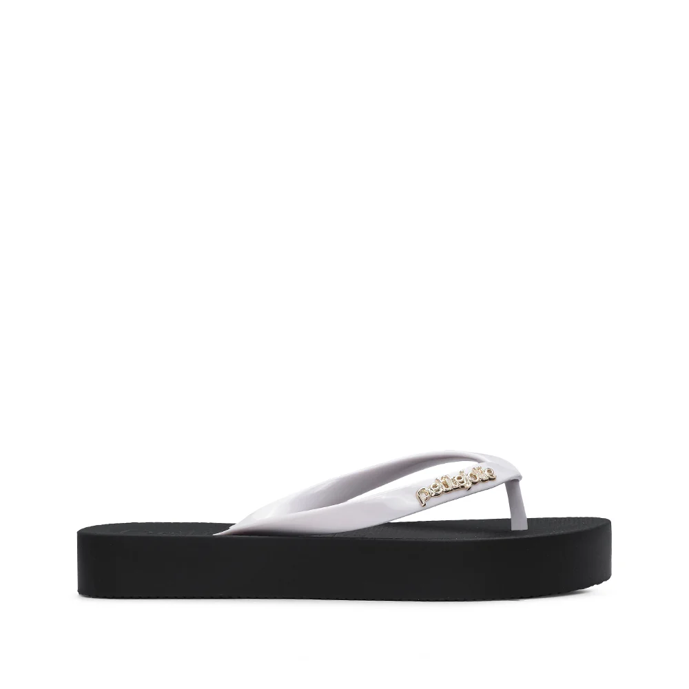 Chinelo Praia Mulher Branco E Preto