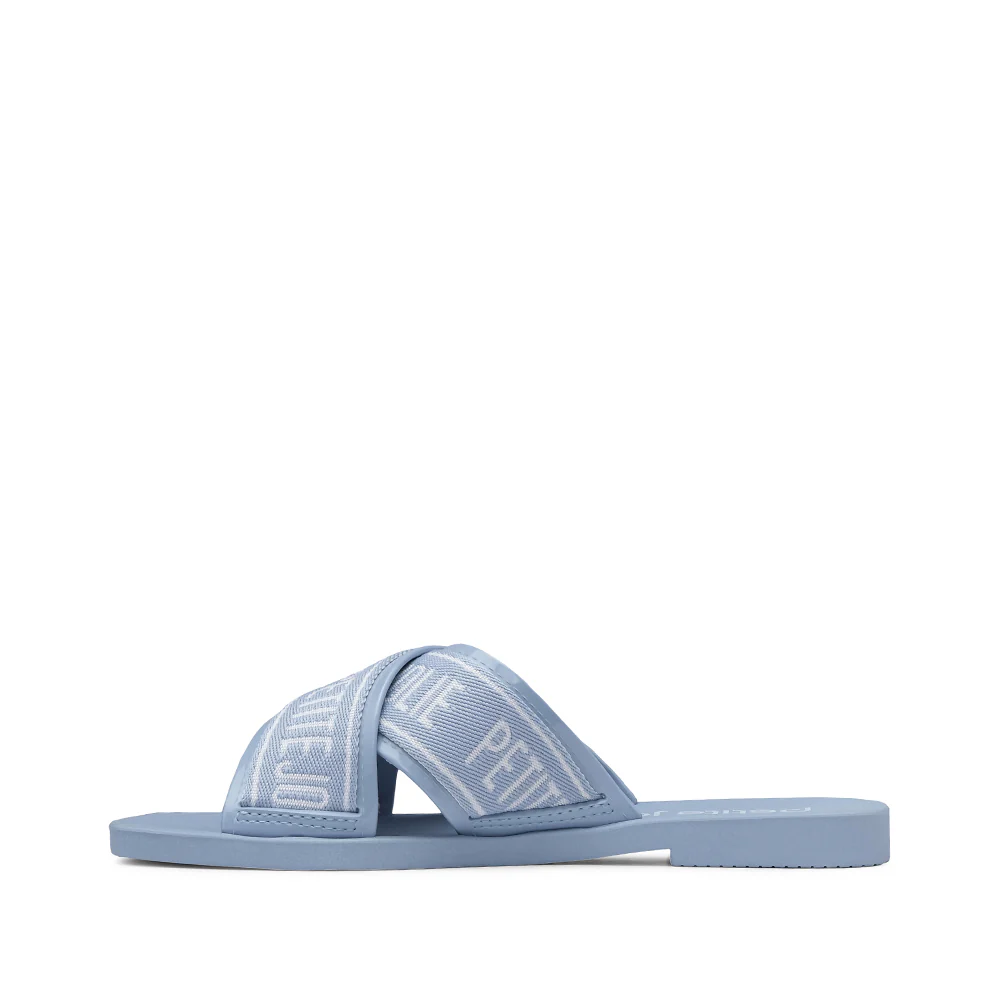 Chinelo Salto Raso Mulher Pele Sintética Jeans - Image 2
