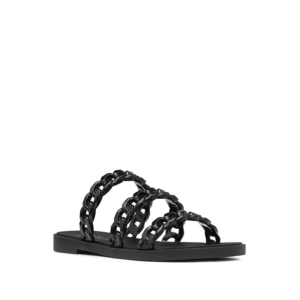 Chinelo Salto Raso Mulher Pele Sintética Preto - Image 3