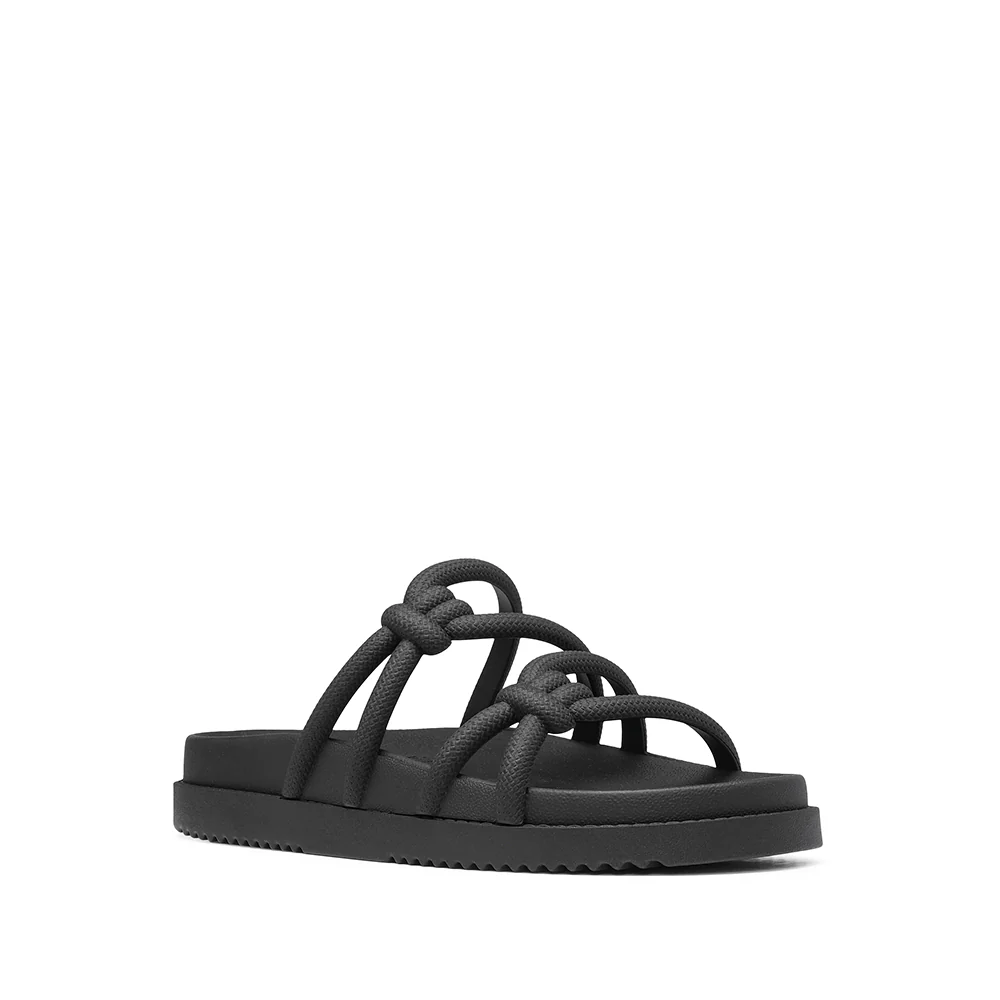 Chinelo Salto Raso Mulher Pele Sintética Preto - Image 3