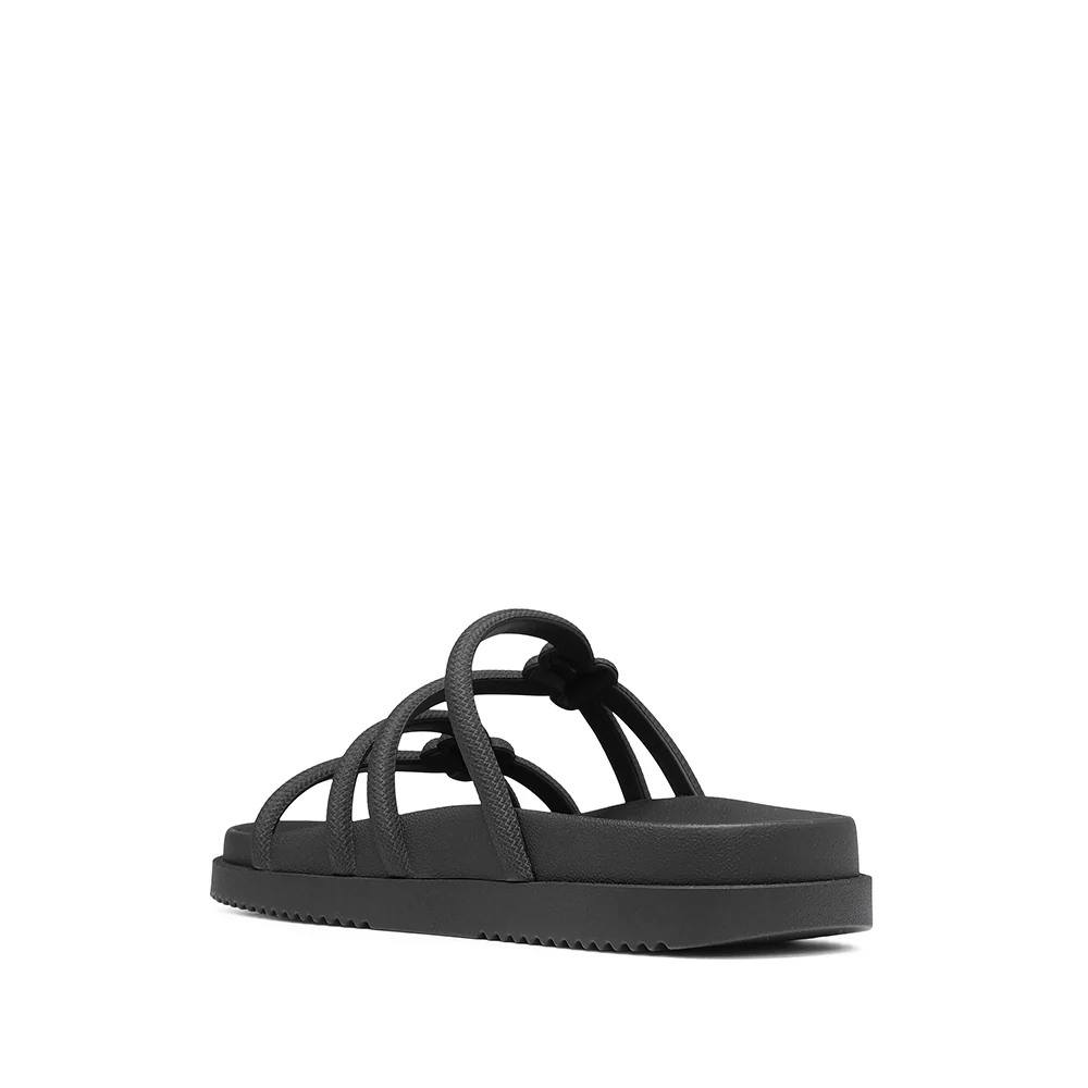 Chinelo Salto Raso Mulher Pele Sintética Preto - Image 4