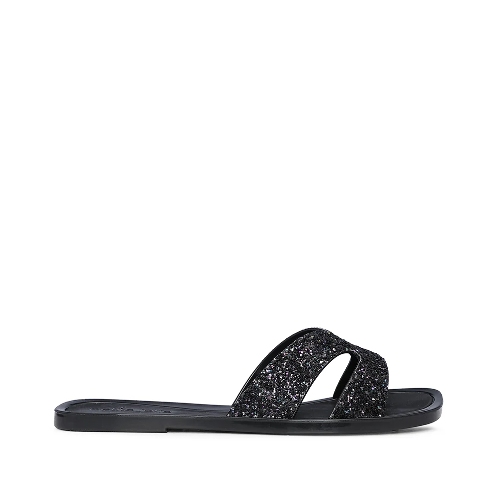 Chinelo Salto Raso Mulher Pele Sintética Preto