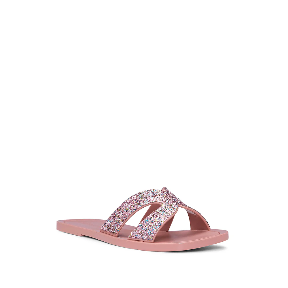 Chinelo Salto Raso Mulher Pele Sintética Rosa - Image 3