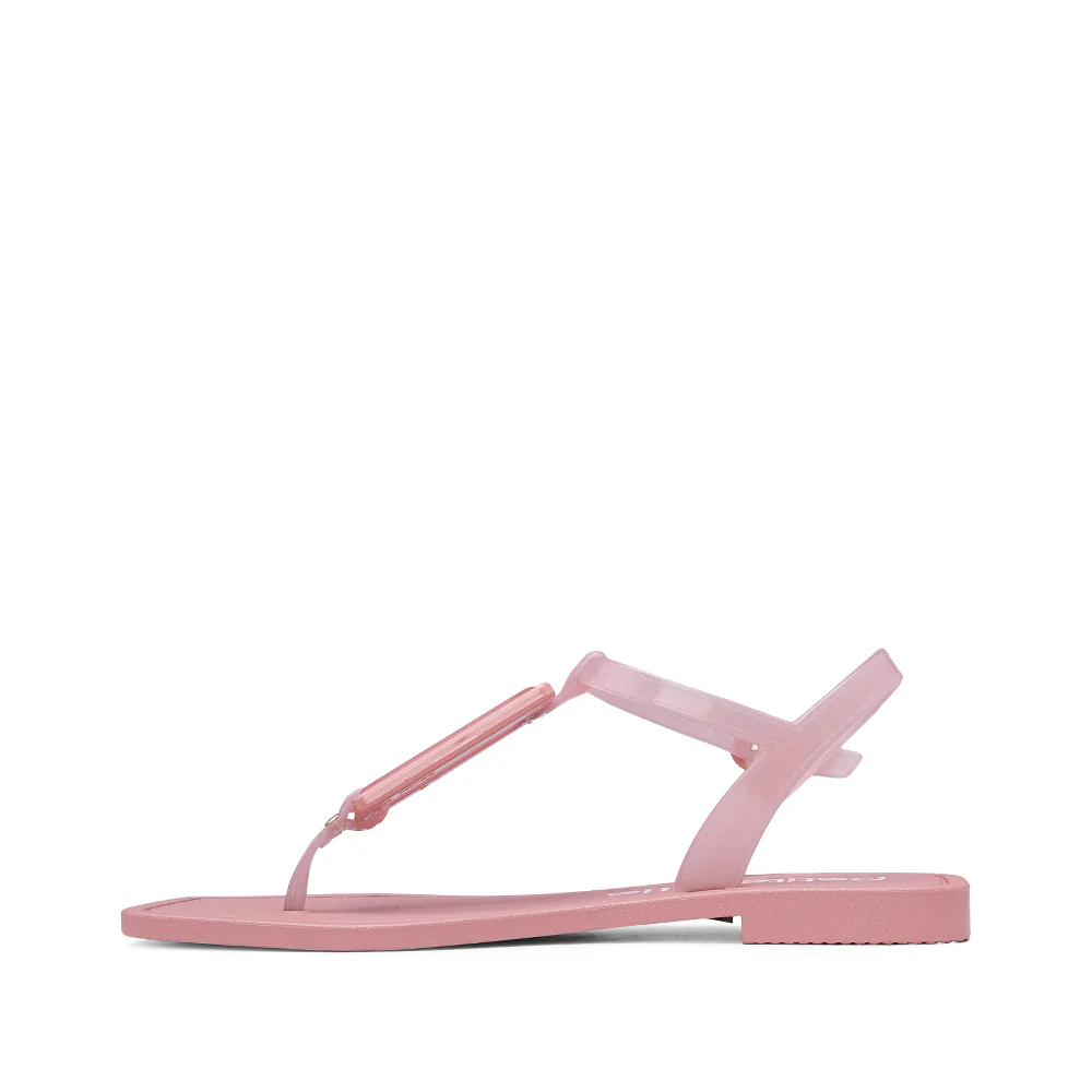 Sandália Salto Raso Mulher Pele Sintética Rosa - Image 2
