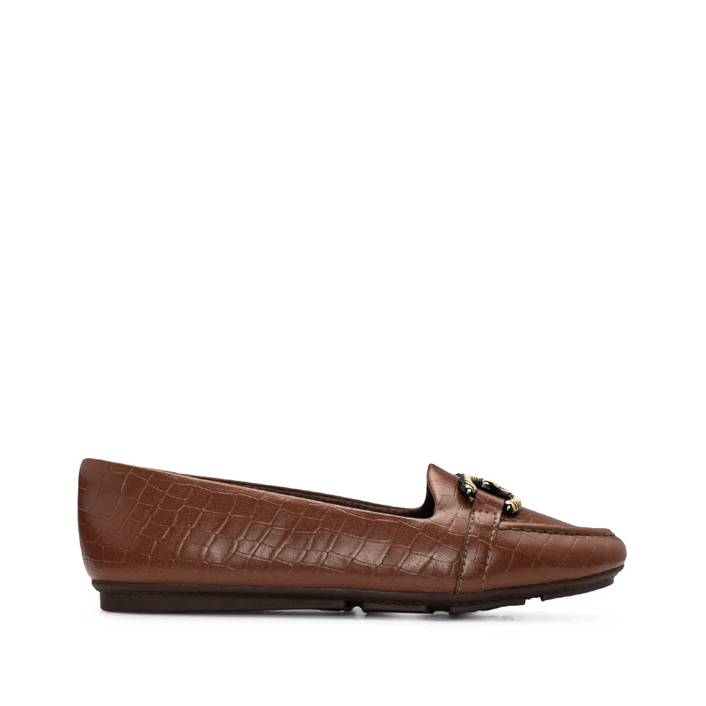 Sapato Sabrinas Mulher Animal Print Cognac