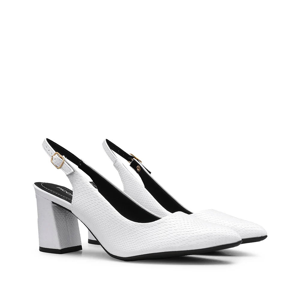 Sapato Salto Alto Mulher Animal Print Branco - Image 2
