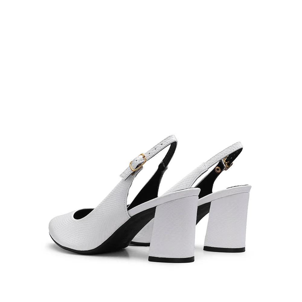 Sapato Salto Alto Mulher Animal Print Branco - Image 3