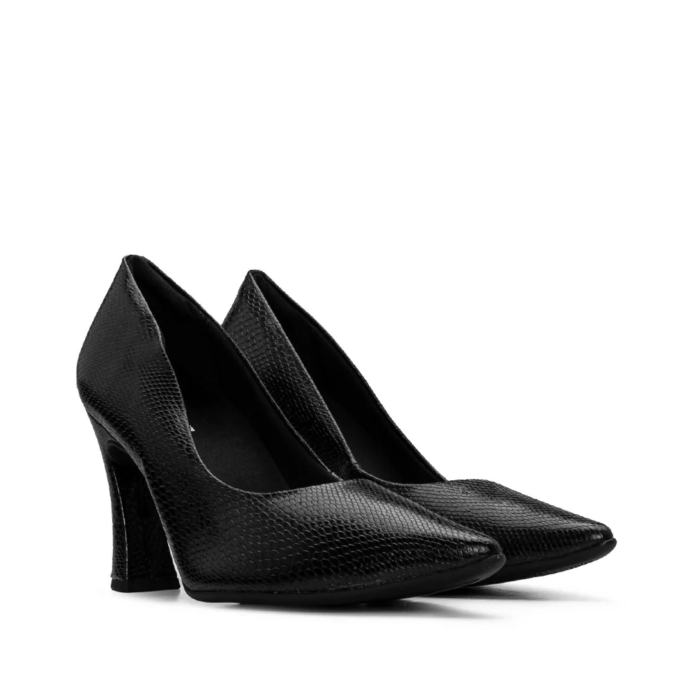 Sapato Salto Alto Mulher Animal Print Preto - Image 2