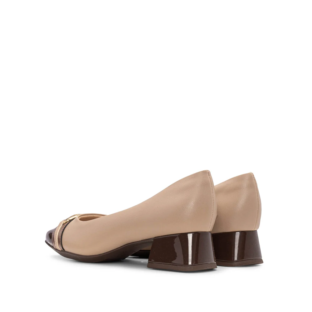 Sapato Salto Médio Mulher Taupe - Image 4