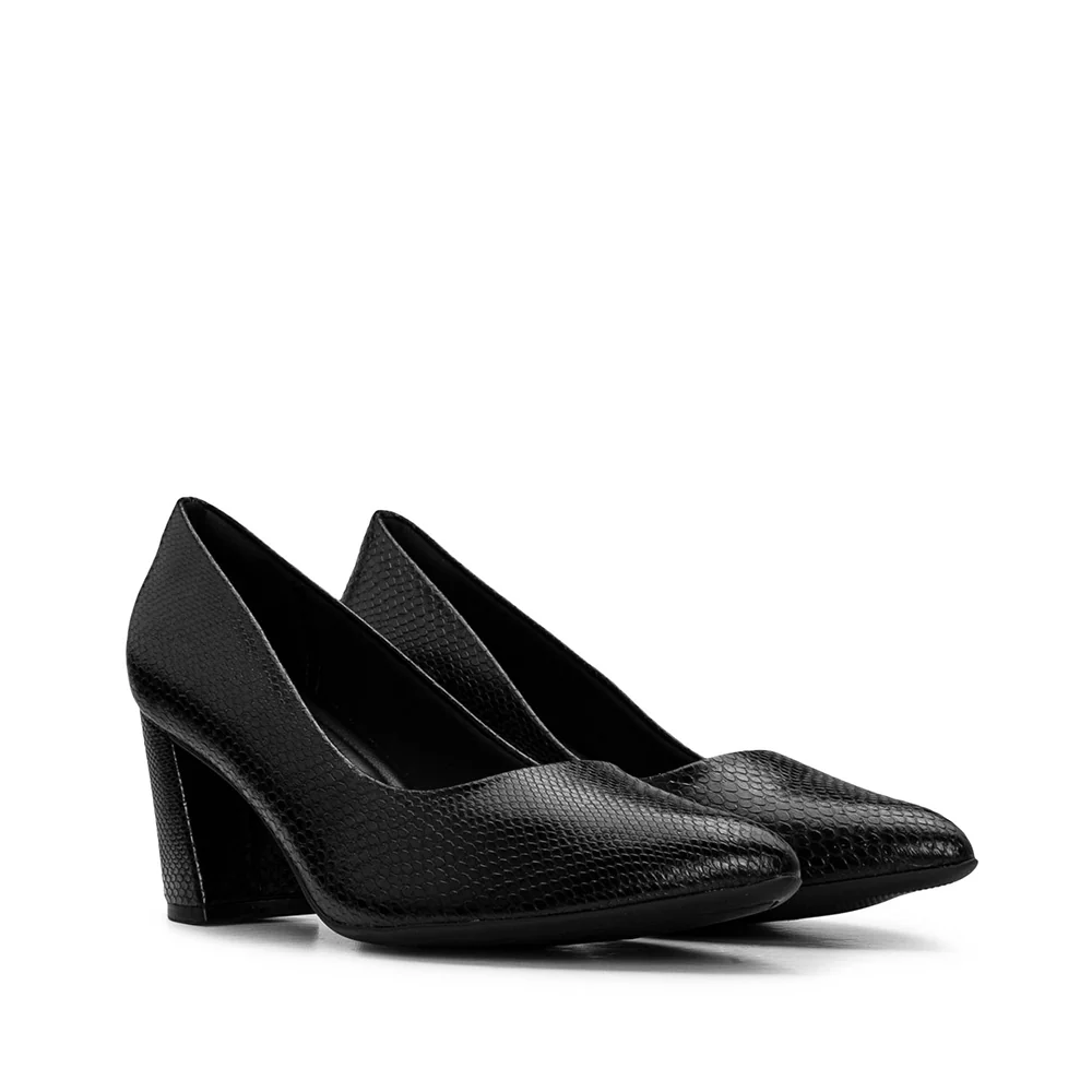 Sapato Salto Médio Mulher Animal Print Preto - Image 2