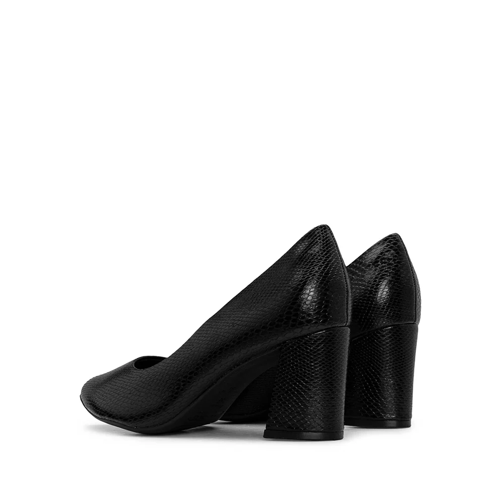 Sapato Salto Médio Mulher Animal Print Preto - Image 3