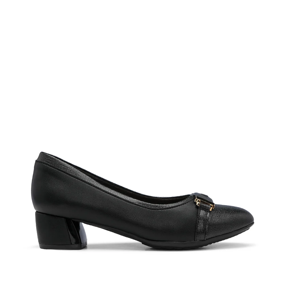 Sapato Salto Médio Mulher Gravado Preto