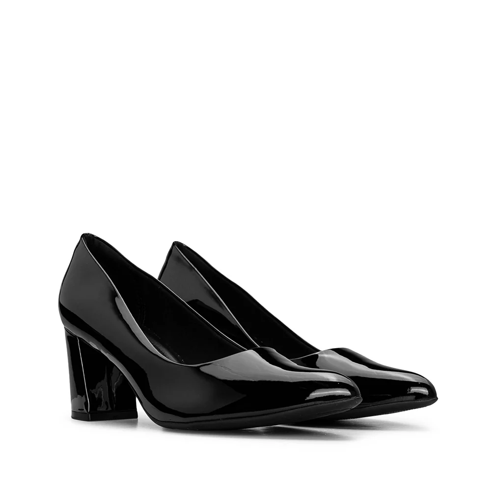 Sapato Salto Médio Mulher Verniz Preto