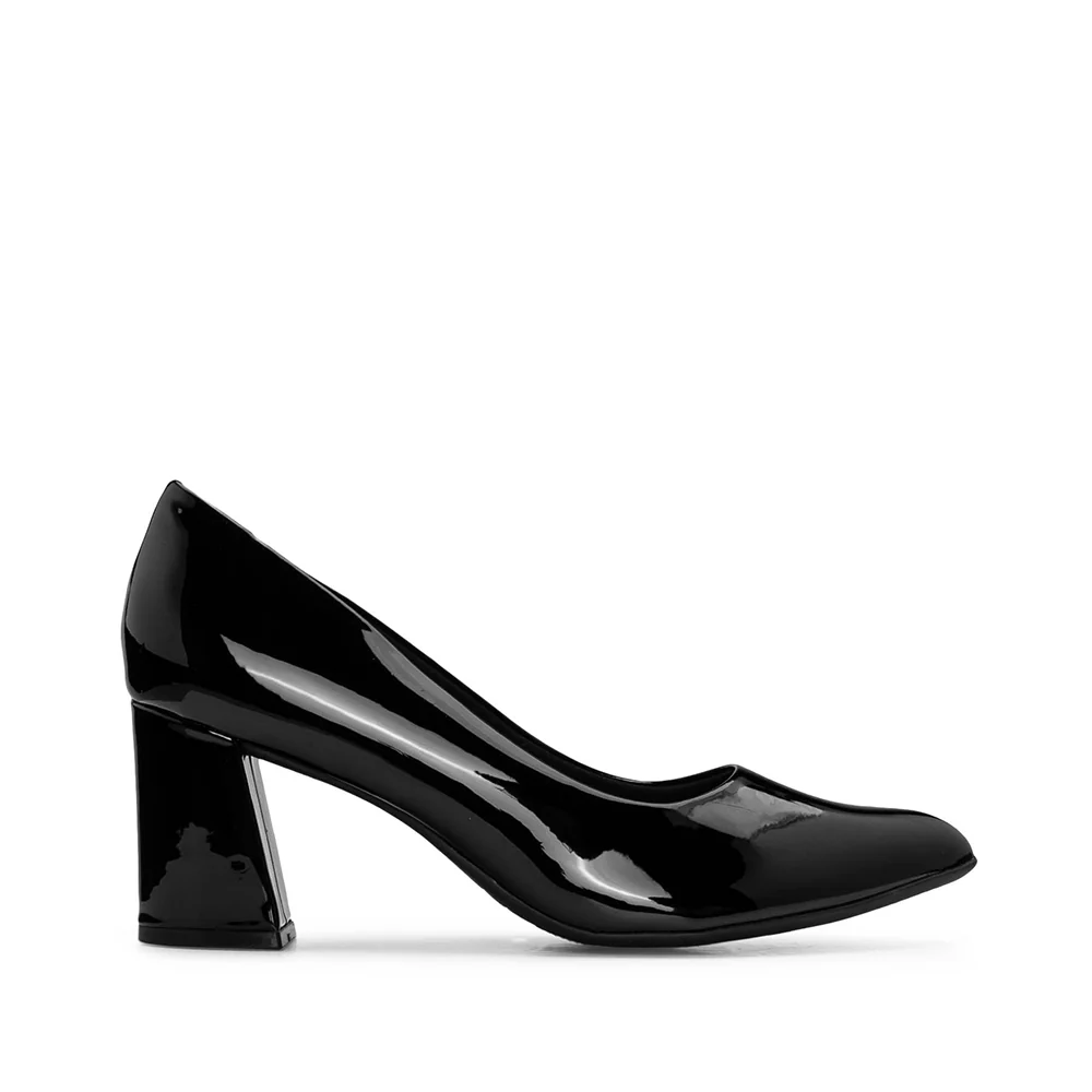 Sapato Salto Médio Mulher Verniz Preto - Image 2