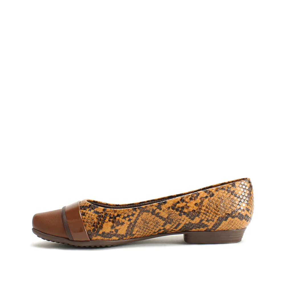 Sapato Salto Raso Mulher Animal Print Castanho - Image 2