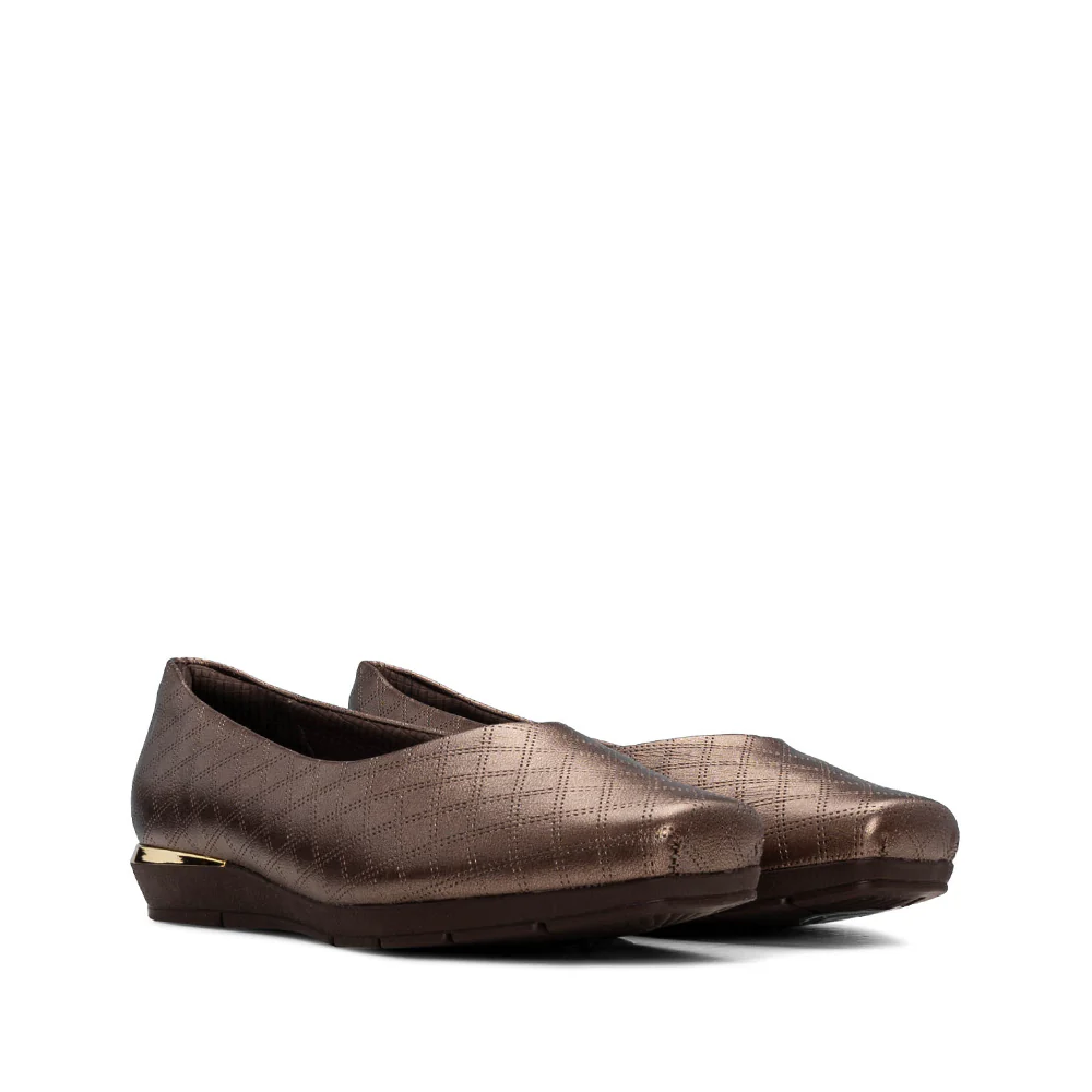 Sapato Salto Raso Mulher Gravado Bronze - Image 2