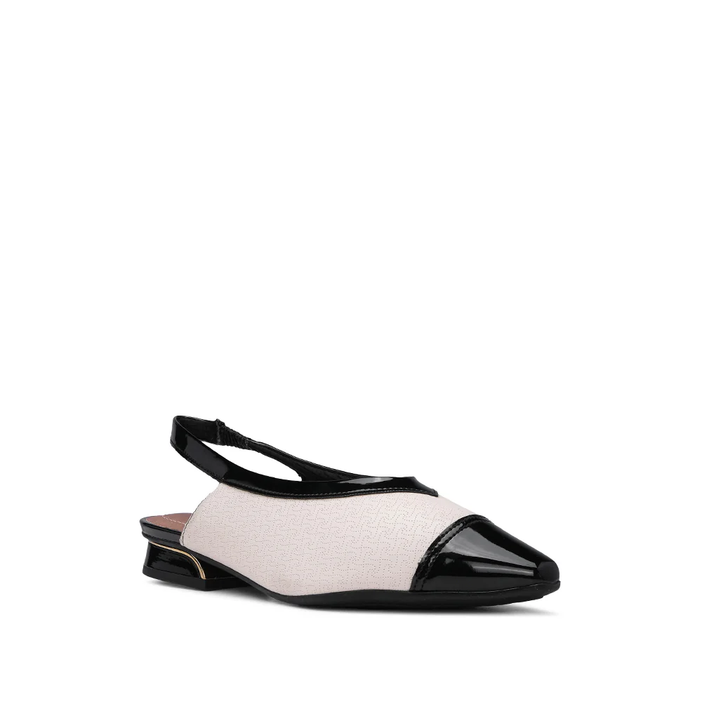 Sapato Salto Raso Mulher Gravado Branco - Image 3