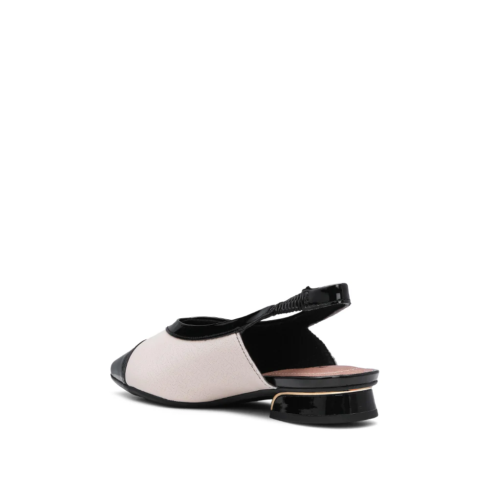 Sapato Salto Raso Mulher Gravado Branco - Image 4