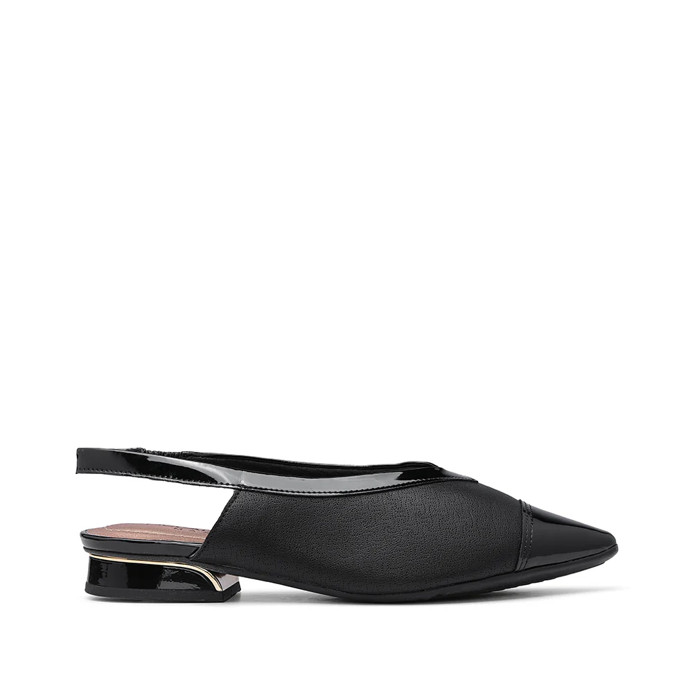Sapato Salto Raso Mulher Gravado Preto
