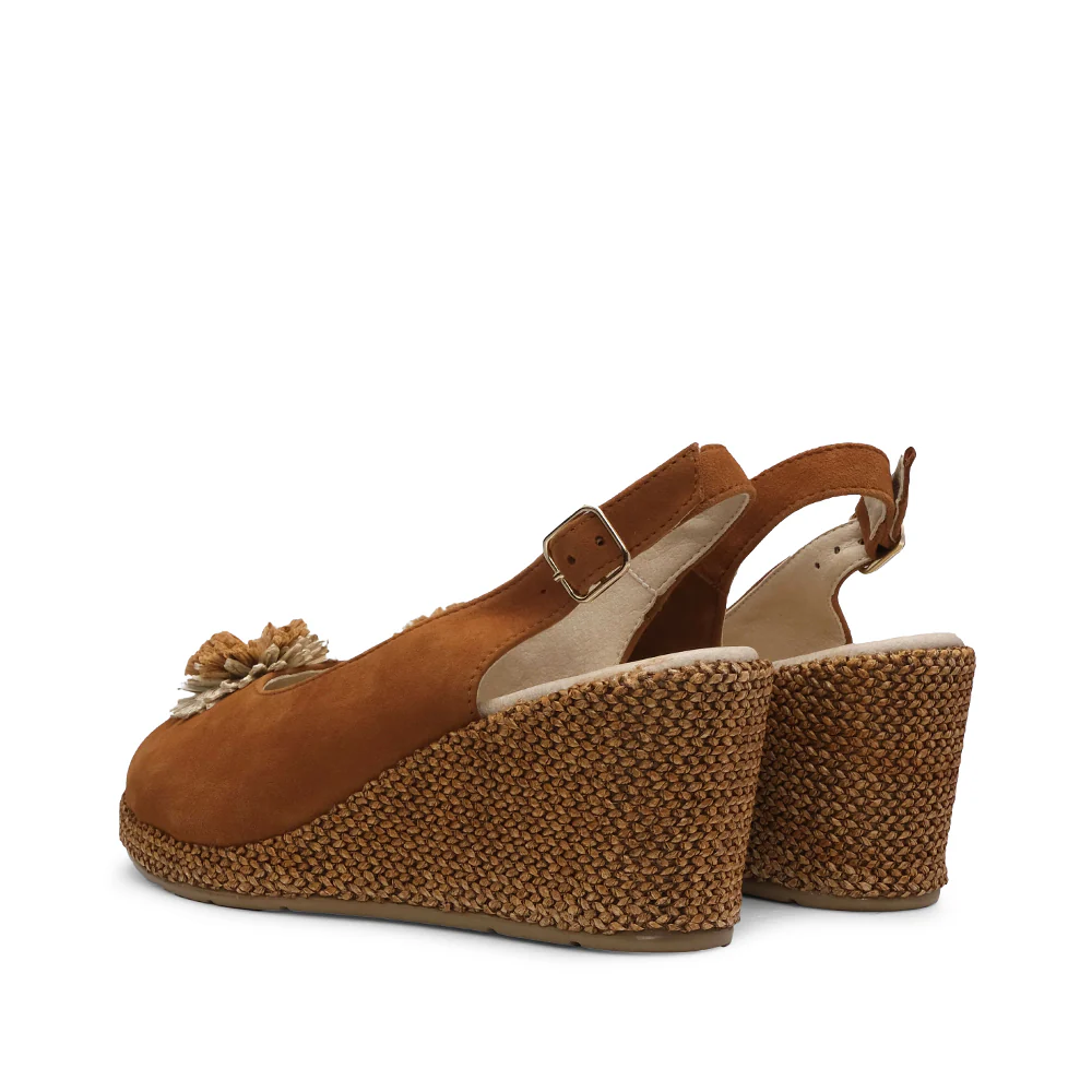 Sapato Salto Cunha Mulher Camurça Camel - Image 3