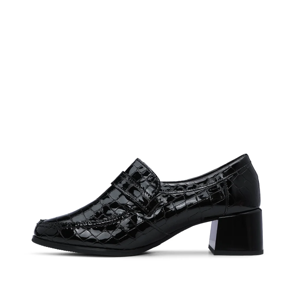 Sapato Salto Médio Mulher Animal Print Preto - Image 2